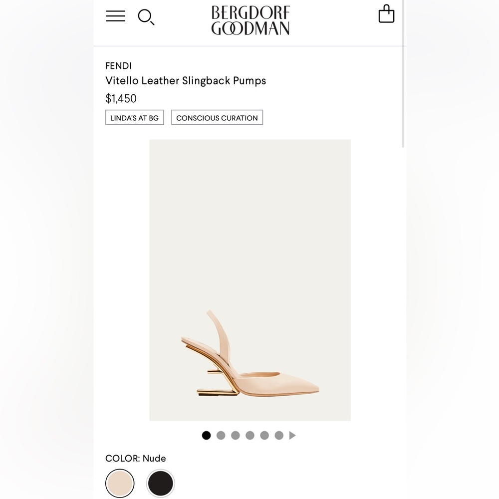 Fendi First Slingback Pumps size 38.5 Nude